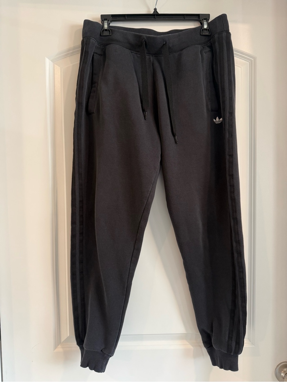 Adidas Men's Black Casual Track Pants with Drawstring